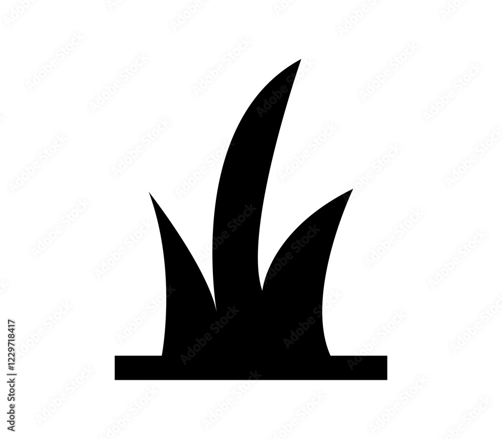 Grass icon illustrated in vector on white background Grass icon illustrated in vector on white background