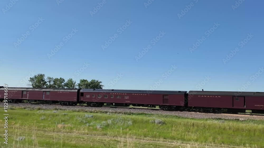 Steam train 2816 travelling across the Canadian prairies Steam train 2816 travelling across the Canadian prairies