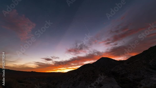 Timelapse of sunrise sky at Agua Caliente Springs in Anza Borrego Desert State Park in California