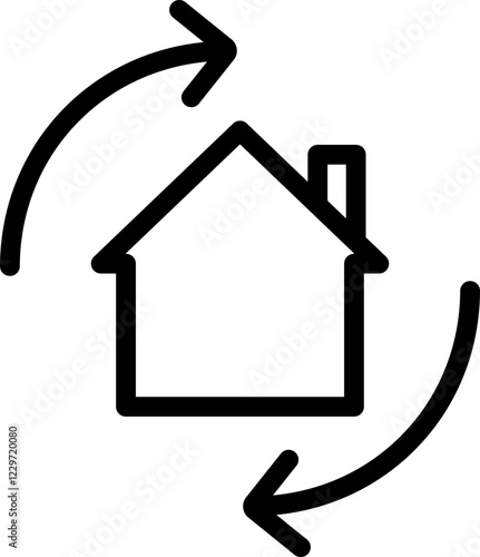 Home Refinancing Line Icon