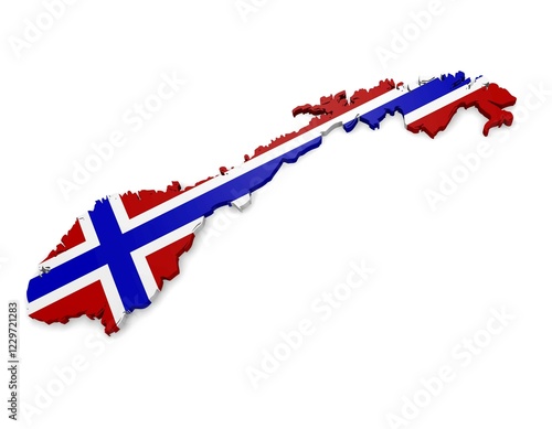 3d map of Norway photo