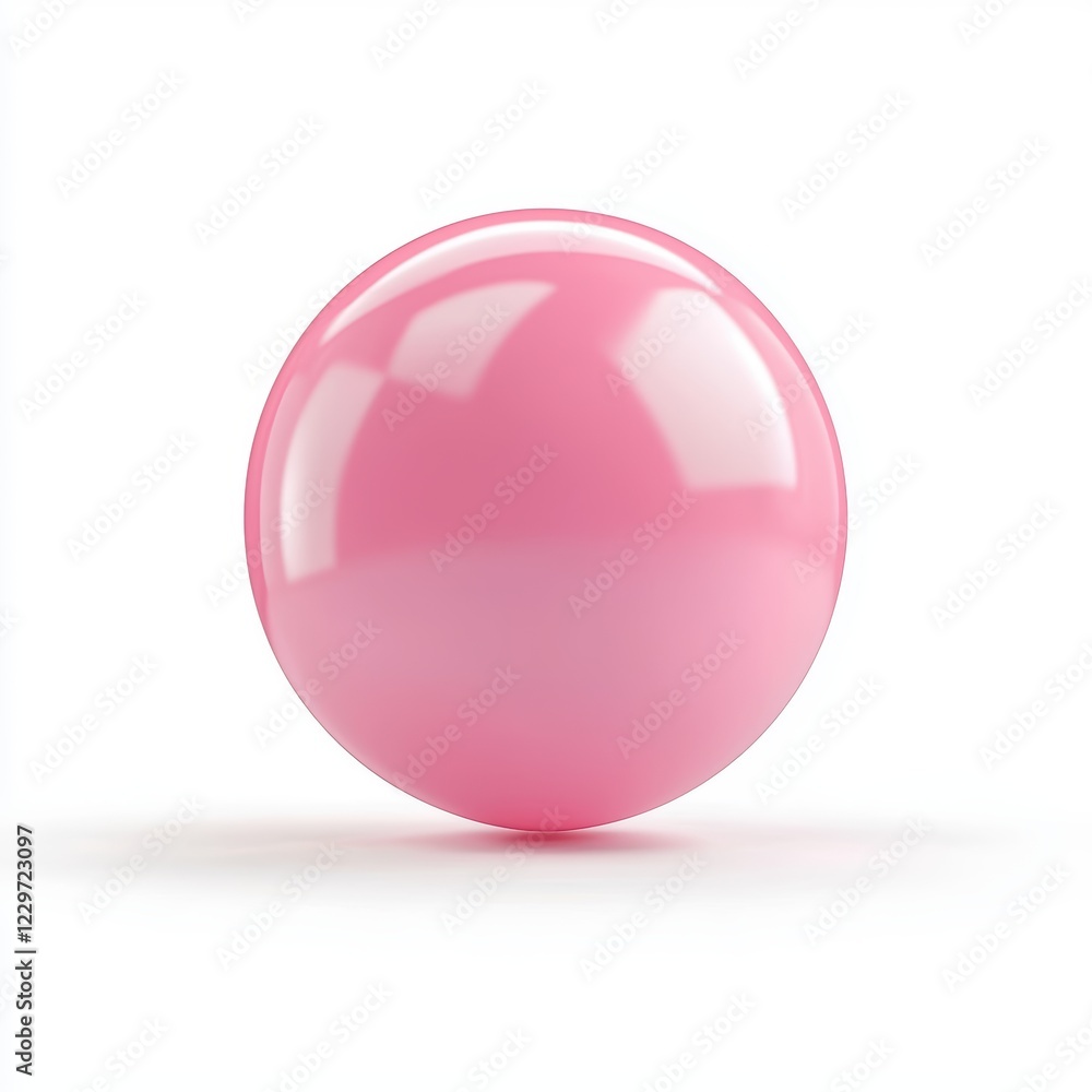 bright pink bubble gum bubble being blown, with a glossy finish, isolated on a clean white background bright pink bubble gum bubble being blown, with a glossy finish, isolated on a clean white background