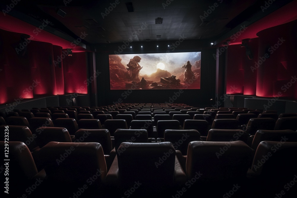Cinema hall with big screen, AI generated, cinema, spectator, film Cinema hall with big screen, AI generated, cinema, spectator, film