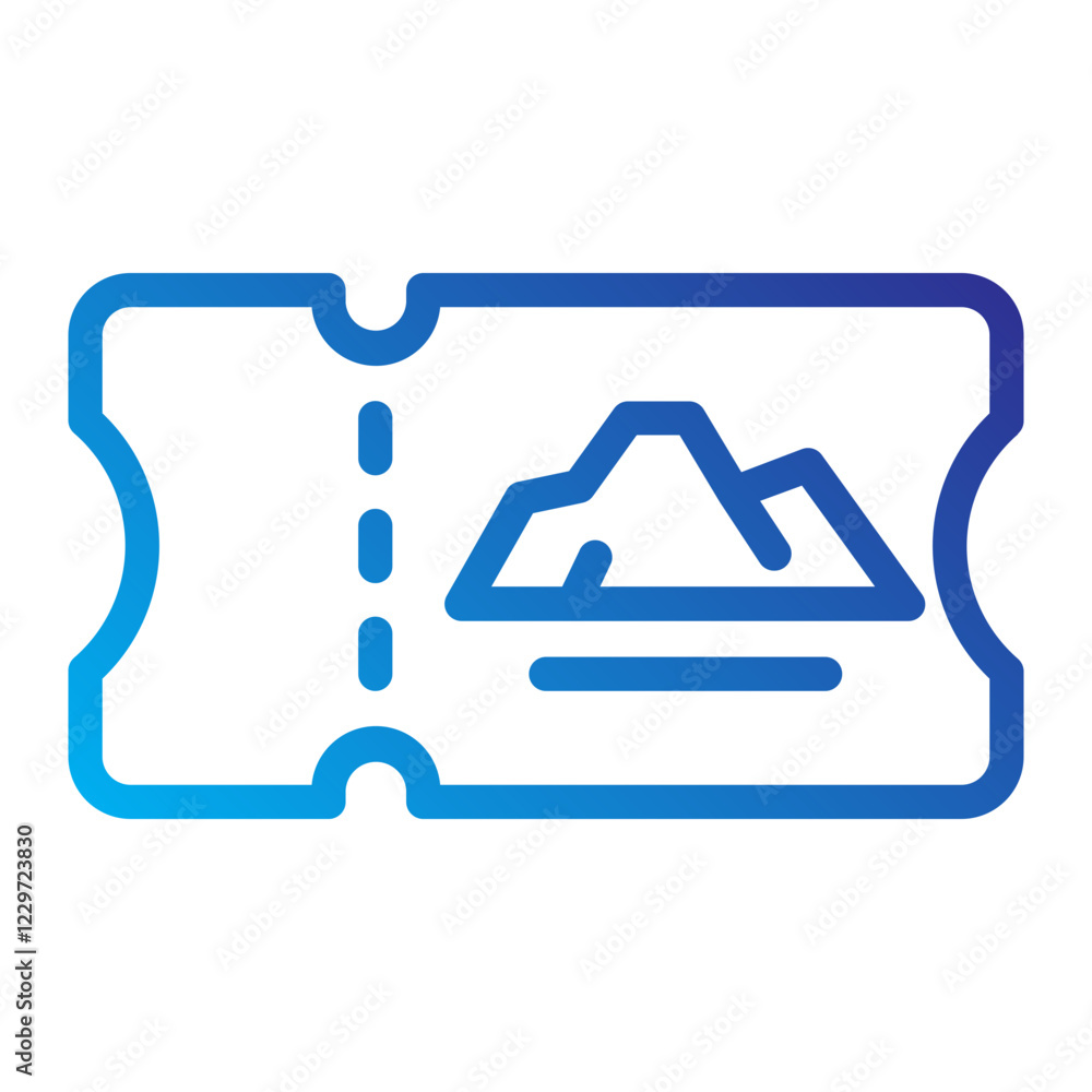 Ski Ticket line gradient Icon Ski Ticket line gradient Icon