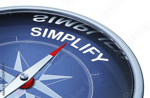3D rendering of a compass with a simplify icon