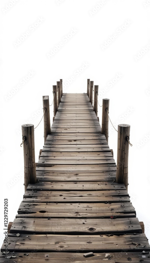 Obraz premium Wooden pier extending to a white horizon