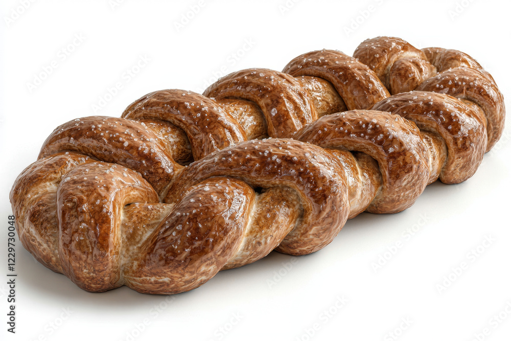 Glazed braided bread loaf, sprinkled with sugar. Glazed braided bread loaf, sprinkled with sugar.