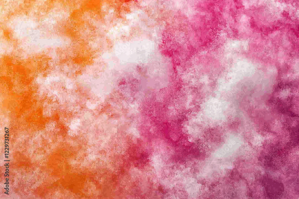 Obraz premium Abstract watercolor wash: orange and pink hues blend.