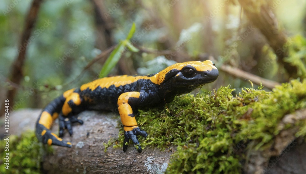 AI generated, A fire salamander (Salamandra salamandra) AI generated, A fire salamander (Salamandra salamandra)