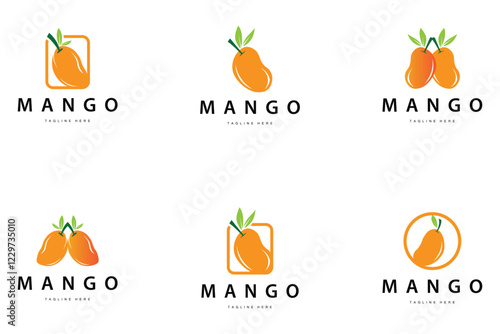 Fresh mango graphic design illustration template fruit garden plant mango logo