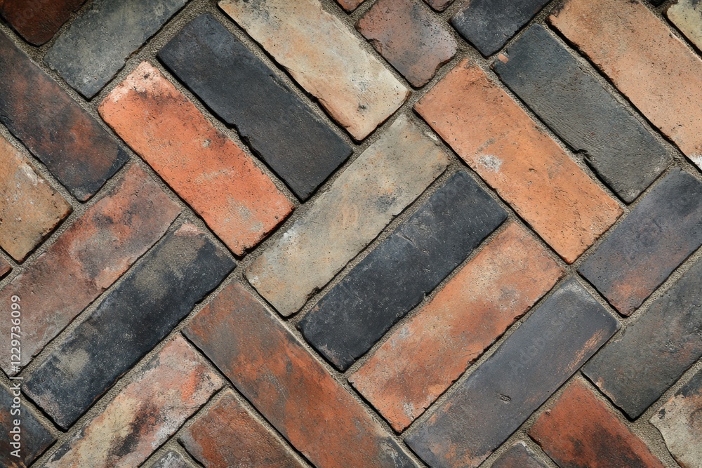 Elegant herringbone pattern of bricks in a cozy urban setting captured in detail highlighting architectural aesthetics and textural diversity Elegant herringbone pattern of bricks in a cozy urban setting captured in detail highlighting architectural aesthetics and textural diversity