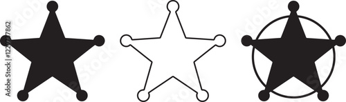 Sheriff star, sheriff badge, police star, star icon vector 