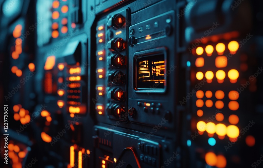 Obraz premium Futuristic Control Panel: Sci-Fi Interface Design
