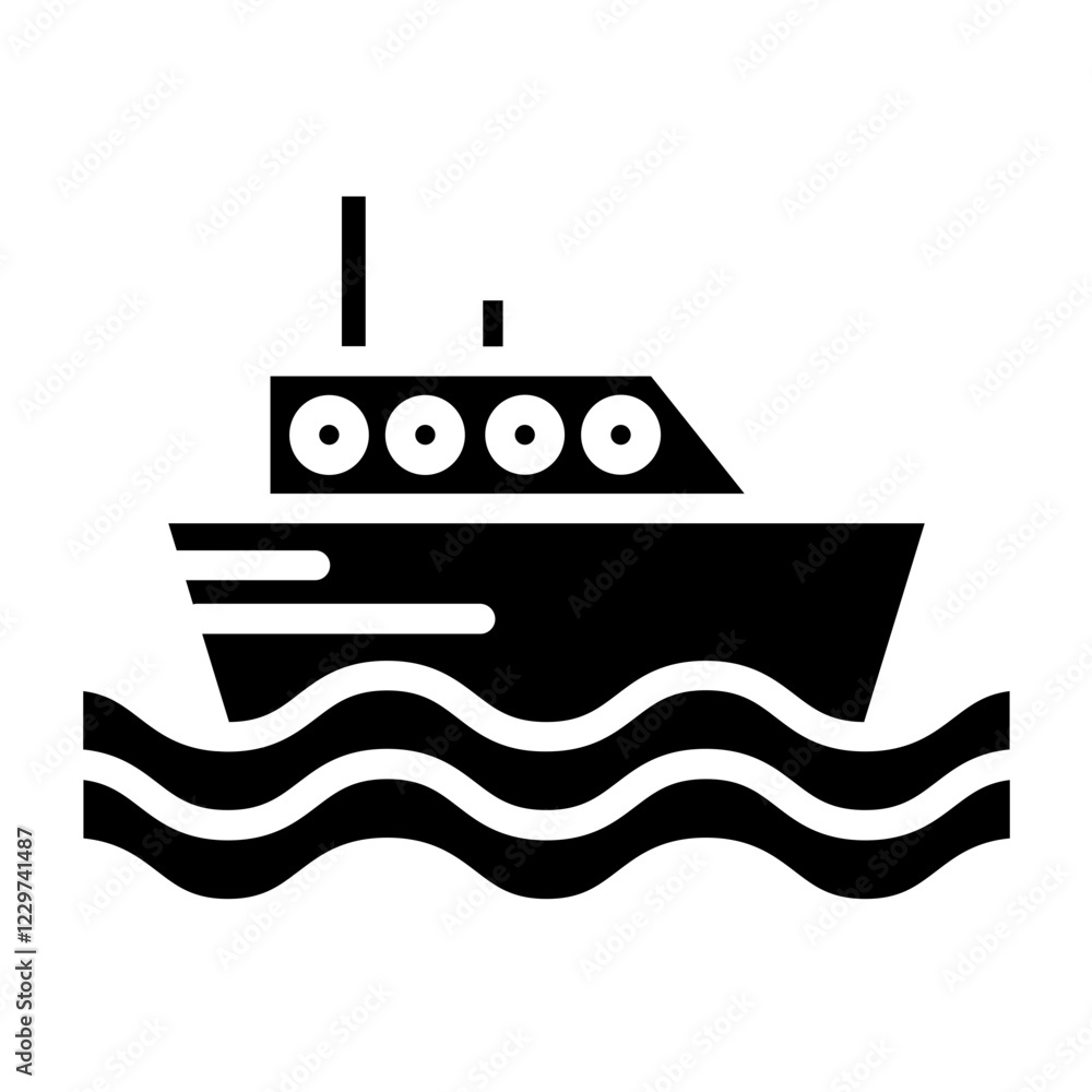 Obraz premium Vector Design Ferry Boat Icon Style