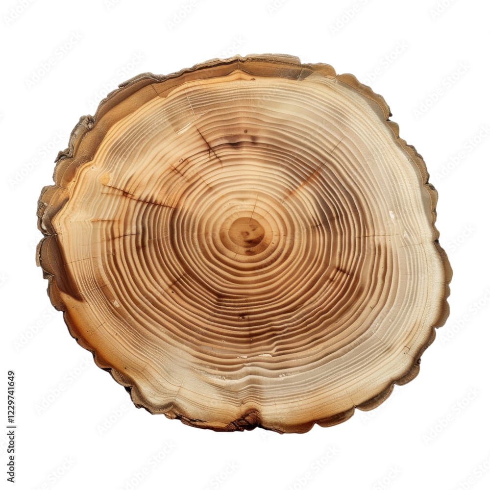 Cross-section of a tree trunk showcasing growth rings and texture Cross-section of a tree trunk showcasing growth rings and texture