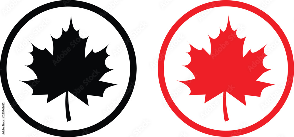 maple leaves icon collection. Maple leaf icon set. red and black maple leaf canada icon. vector illustration maple leaves icon collection. Maple leaf icon set. red and black maple leaf canada icon. vector illustration