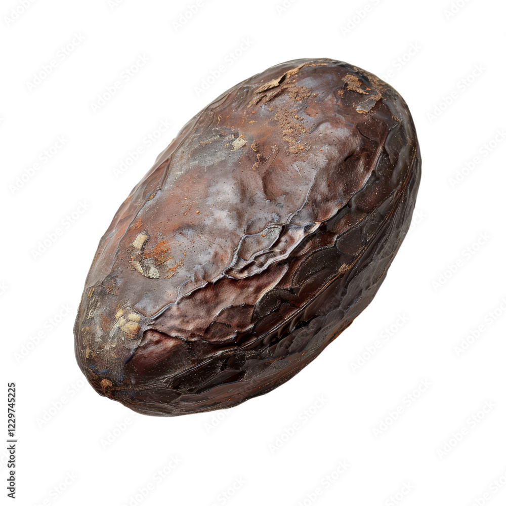 Obraz premium Raw cocoa pod with rough texture and dark brown color surface
