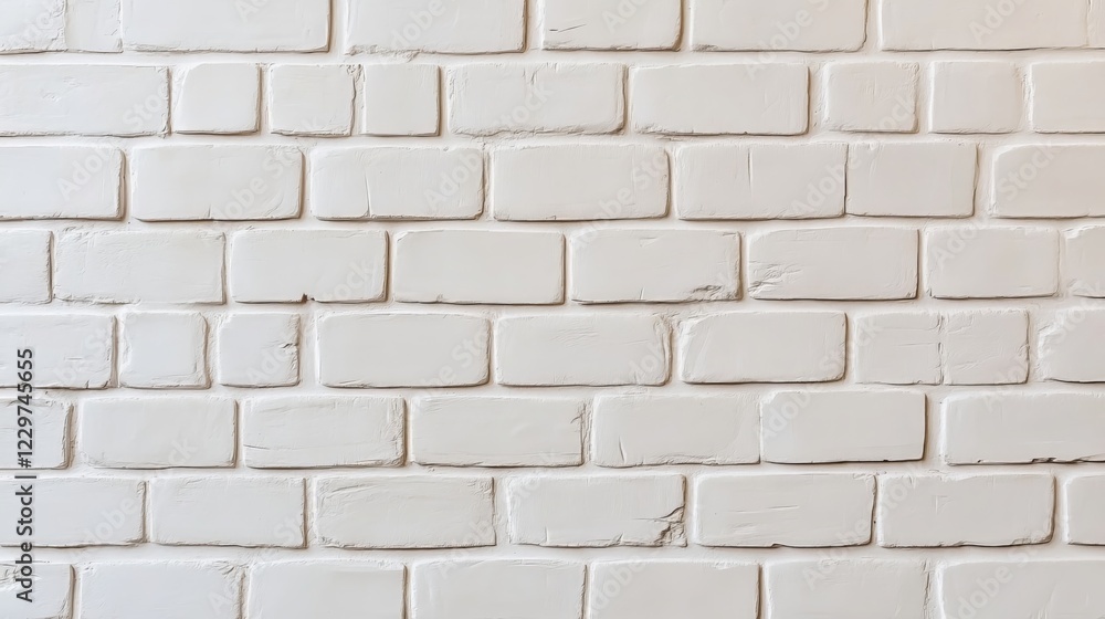 Naklejka premium White Brick Wall Texture Background Clean Minimalist Design Element Perfect for Modern Interiors