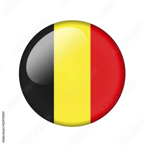 The Belgian flag. Round glossy icon. Isolated on white background Free Download The Belgian flag. Round glossy icon. Isolated on white background - GFXLoad