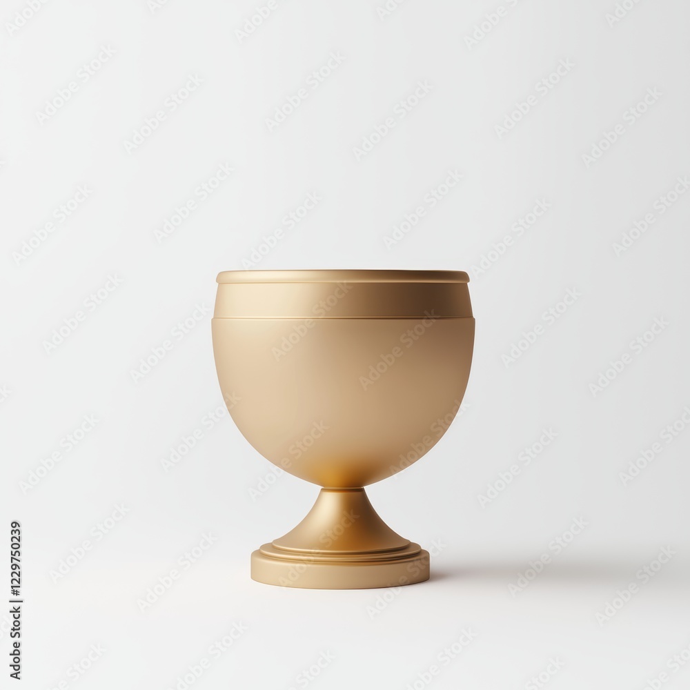 small gold trophy with a minimalistic design, centered on a clean white background small gold trophy with a minimalistic design, centered on a clean white background