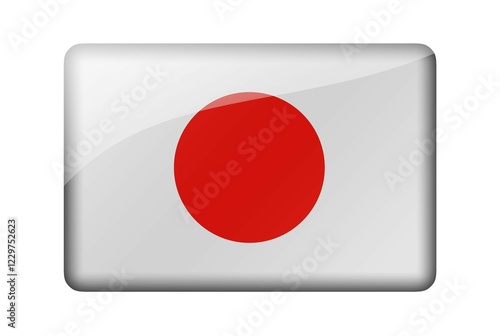 The Japan flag. Rectangular glossy icon. Isolated on white background Free Download The Japan flag. Rectangular glossy icon. Isolated on white background - GFXLoad