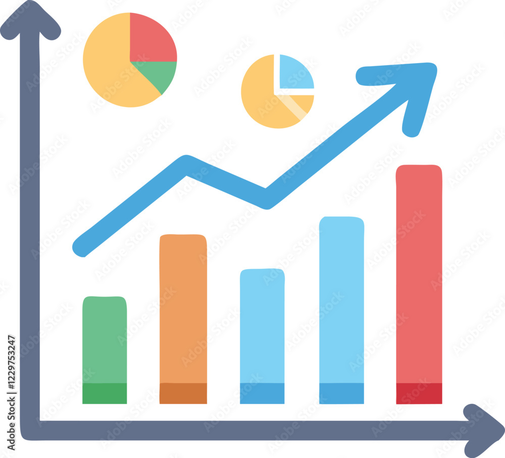Chart and Growth Vector Illustration for Business Chart and Growth Vector Illustration for Business