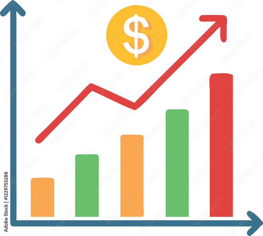 Chart and Growth Vector Illustration for Business Chart and Growth Vector Illustration for Business