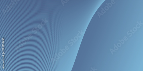 Futuristic abstract blue background with smooth waves and gradient light effects, with a curved linear pattern on the left transitioning into a solid gradient on the right.