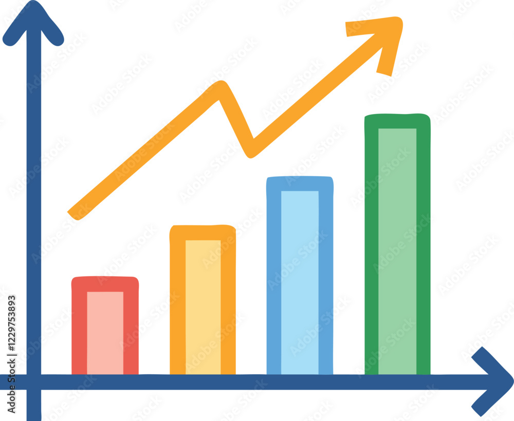 Economic Growth Chart Vector for Reports Economic Growth Chart Vector for Reports