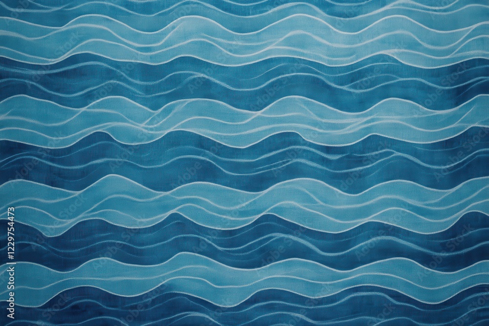 Embracing calming tides through a mesmerizing repeating wave pattern in soothing blue hues. Generative AI Embracing calming tides through a mesmerizing repeating wave pattern in soothing blue hues. Generative AI