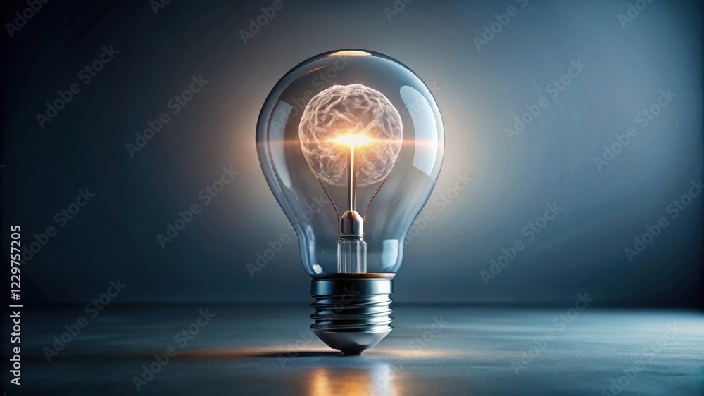 Illuminating Ideas A Glowing Brain Within a Glass Lightbulb, Symbolizing the Power of Human Thought and Innovation Illuminating Ideas A Glowing Brain Within a Glass Lightbulb, Symbolizing the Power of Human Thought and Innovation