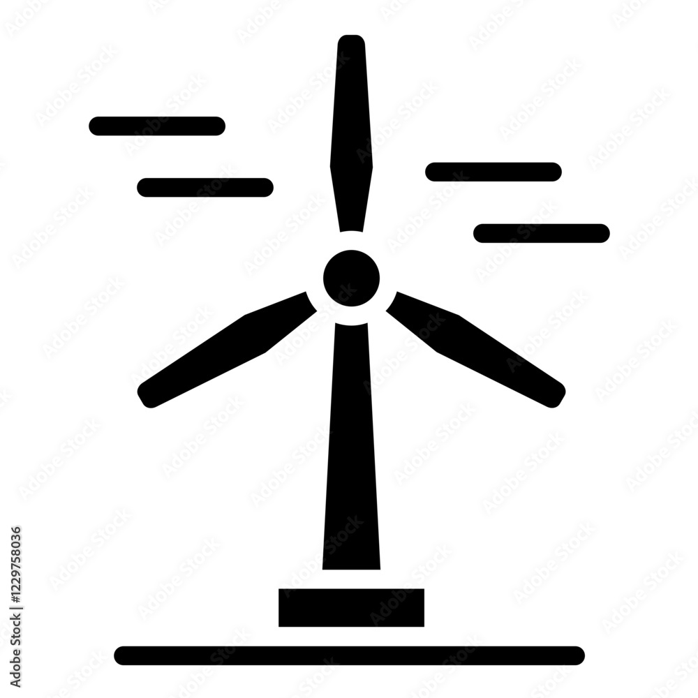 Vector Design Wind Turbine Icon Style Vector Design Wind Turbine Icon Style