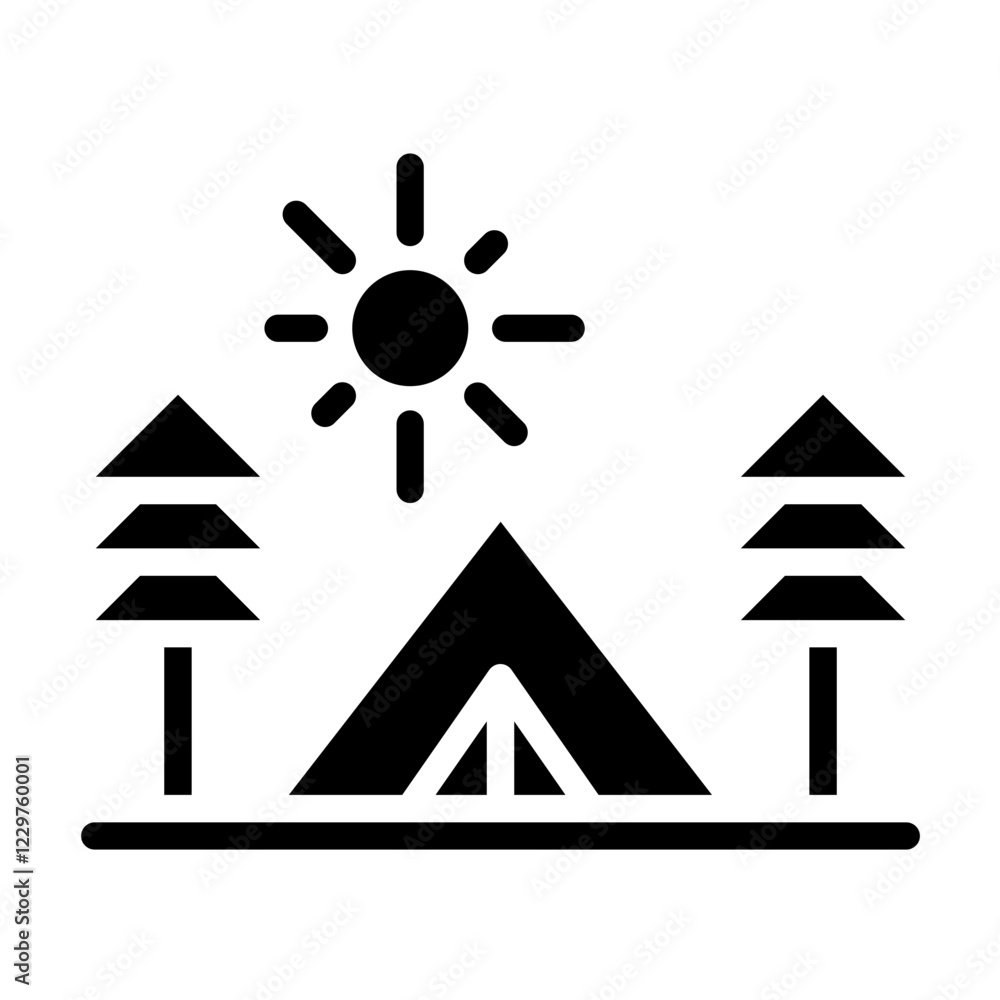 Vector Design Green Camp Icon Style Vector Design Green Camp Icon Style