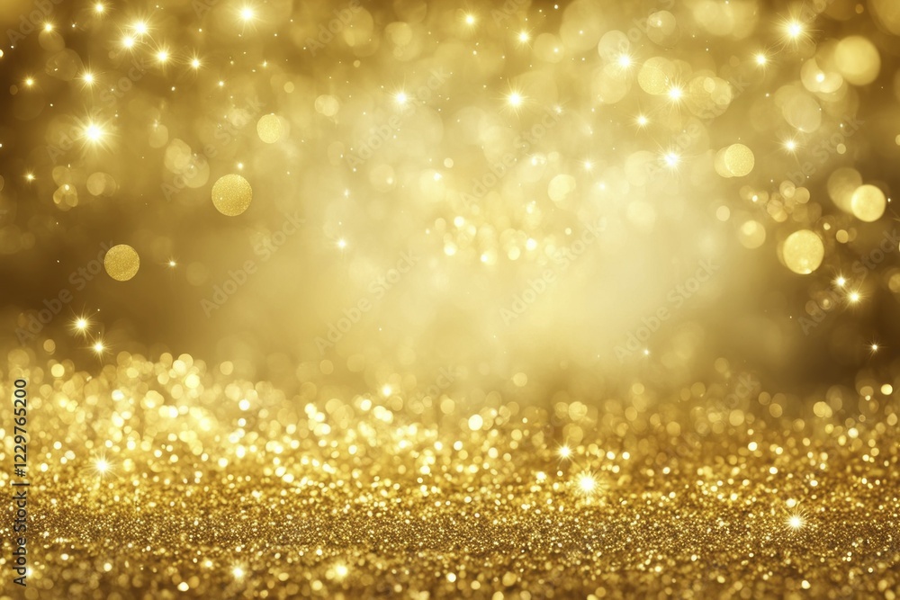 Soft bokeh with gold glitter creating a shimmering, festive atmosphere, AI generated Soft bokeh with gold glitter creating a shimmering, festive atmosphere, AI generated