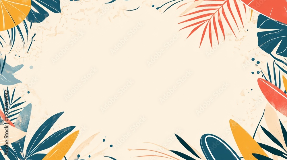 Abstract Tropical Leaf Frame Design Illustration Abstract Tropical Leaf Frame Design Illustration