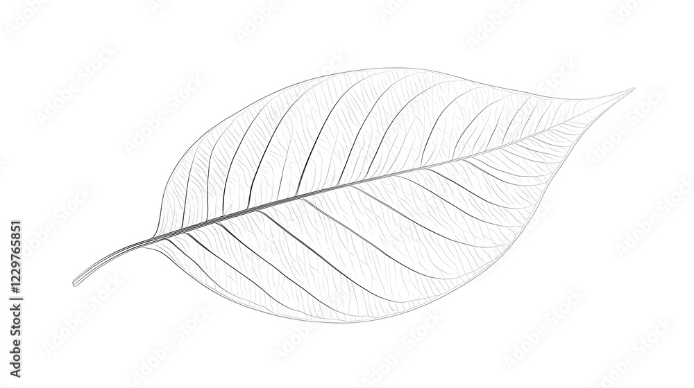 Transparent leaf veins on white background. Possible use for nature education or design Transparent leaf veins on white background. Possible use for nature education or design