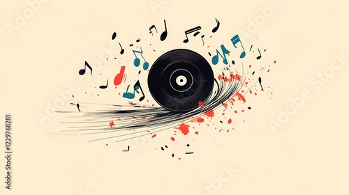 Abstract music vinyl record illustration photo