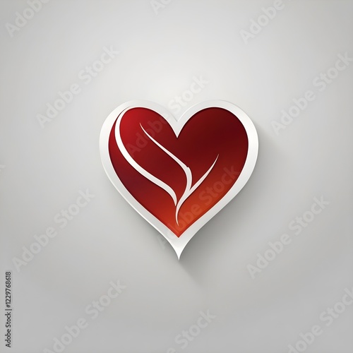 red heart on a white background
