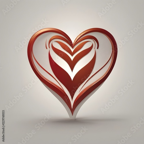 red heart on a white background