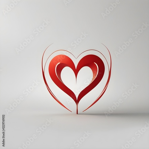 red heart on a white background