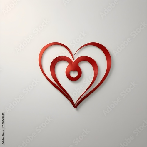 red heart on a white background