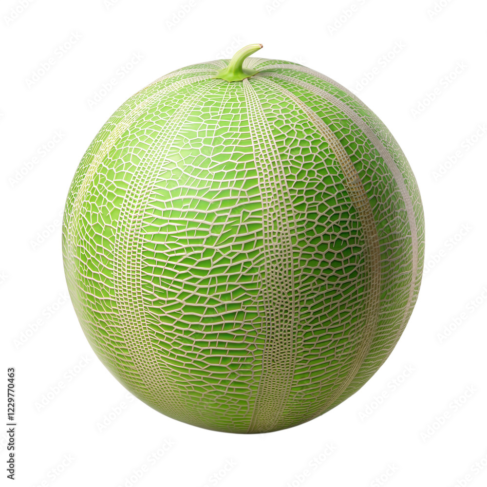 Whole Green Melon Isolated on Transparent Background. Whole Green Melon Isolated on Transparent Background.