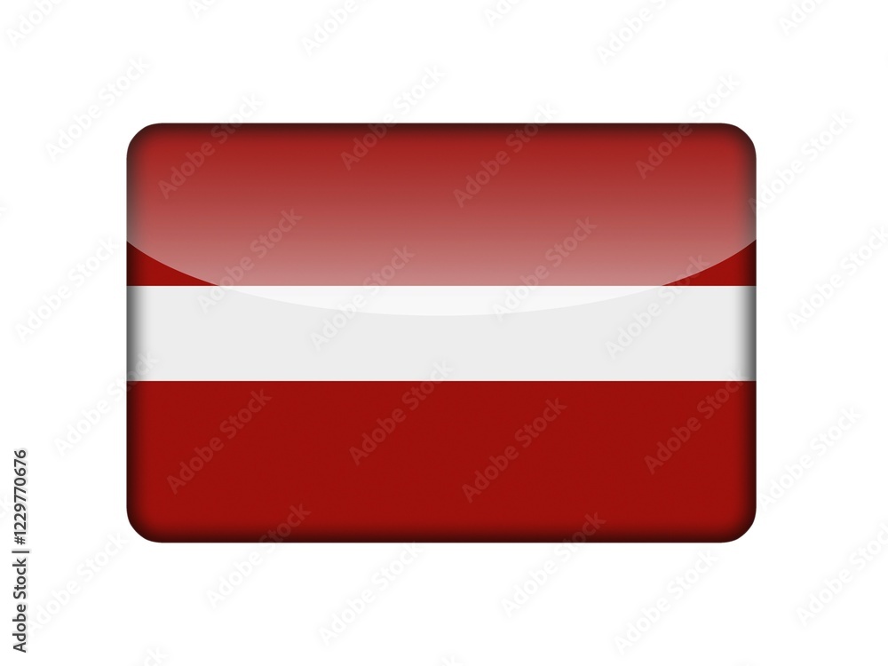 The Latvian flag in the form of a glossy icon The Latvian flag in the form of a glossy icon