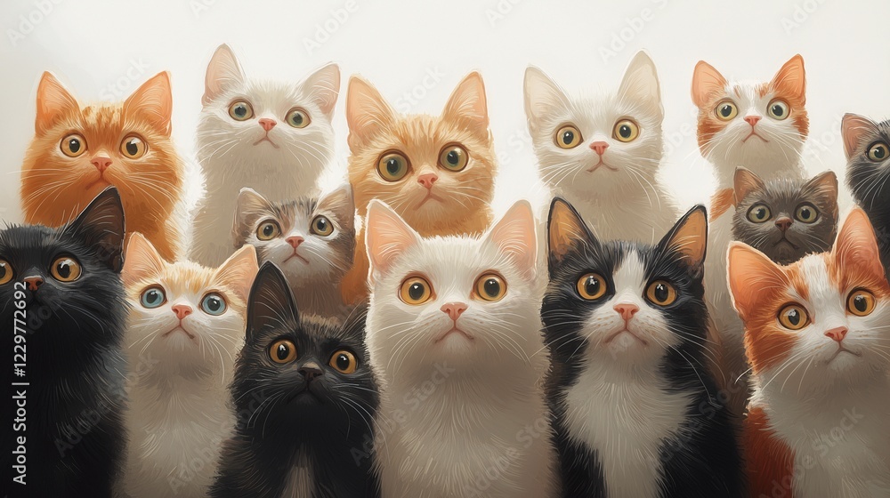 group of kittens isolated on white background group of kittens isolated on white background