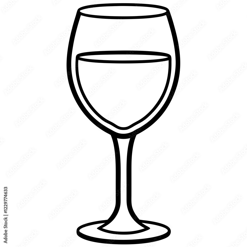 Stylized Wine Glass Vector Drawing Stylized Wine Glass Vector Drawing