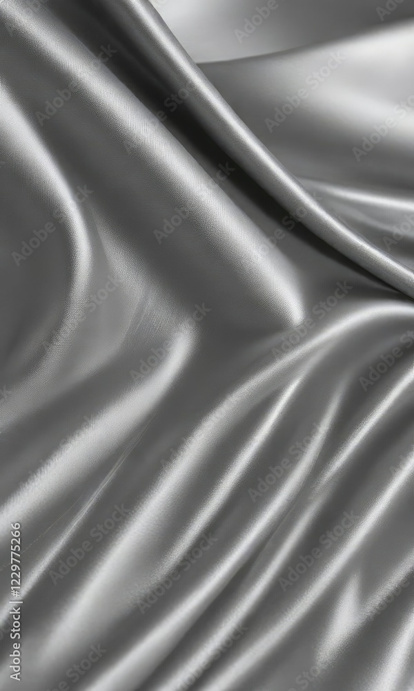 Obraz premium Close-up of diagonally angled threads of metallic silver fabric, interweaving, pattern, sewing