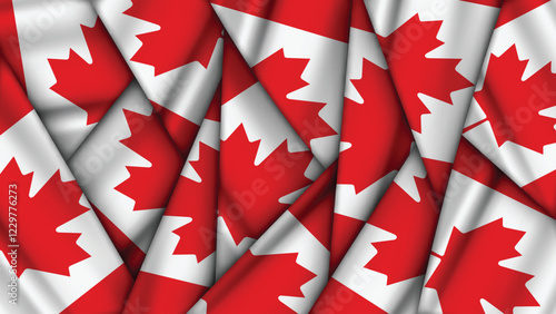 Set of CANADA Flags Stacked on Top of Each Other