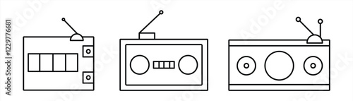 radio icon design template, isolated on white background, vector illustration.