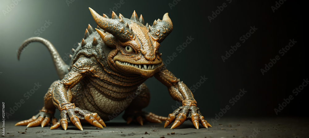 Fototapeta premium an image of a lizard with a light on it ' s head and legs