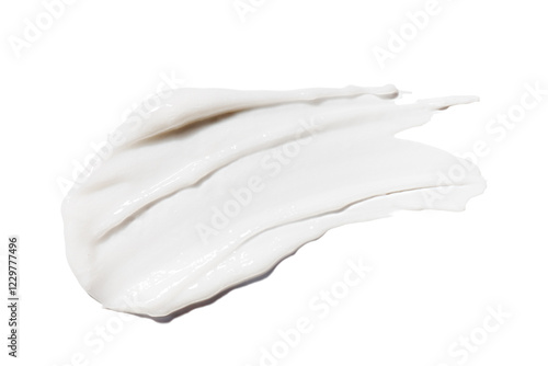 Face or eye white cream hair balm mask isolated on white background texture swatch